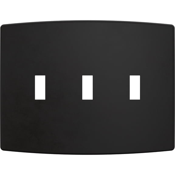 Franklin Brass Soft Modern (2-Pack) Decorative Light Switch Cover Wall Plates Matte Black 3-Gang Concealed Mount Screwless Wall Plate Switch/Toggle Plate Guards Electrical Outlet Covers W42473K-FB-CP