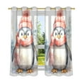 thumbnail image 2 of Penguin Scarf Hat Trees Blackout Curtains Patio Door Curtains Window Decoration for Bedroom Living Room 2 Panels, 2 of 7