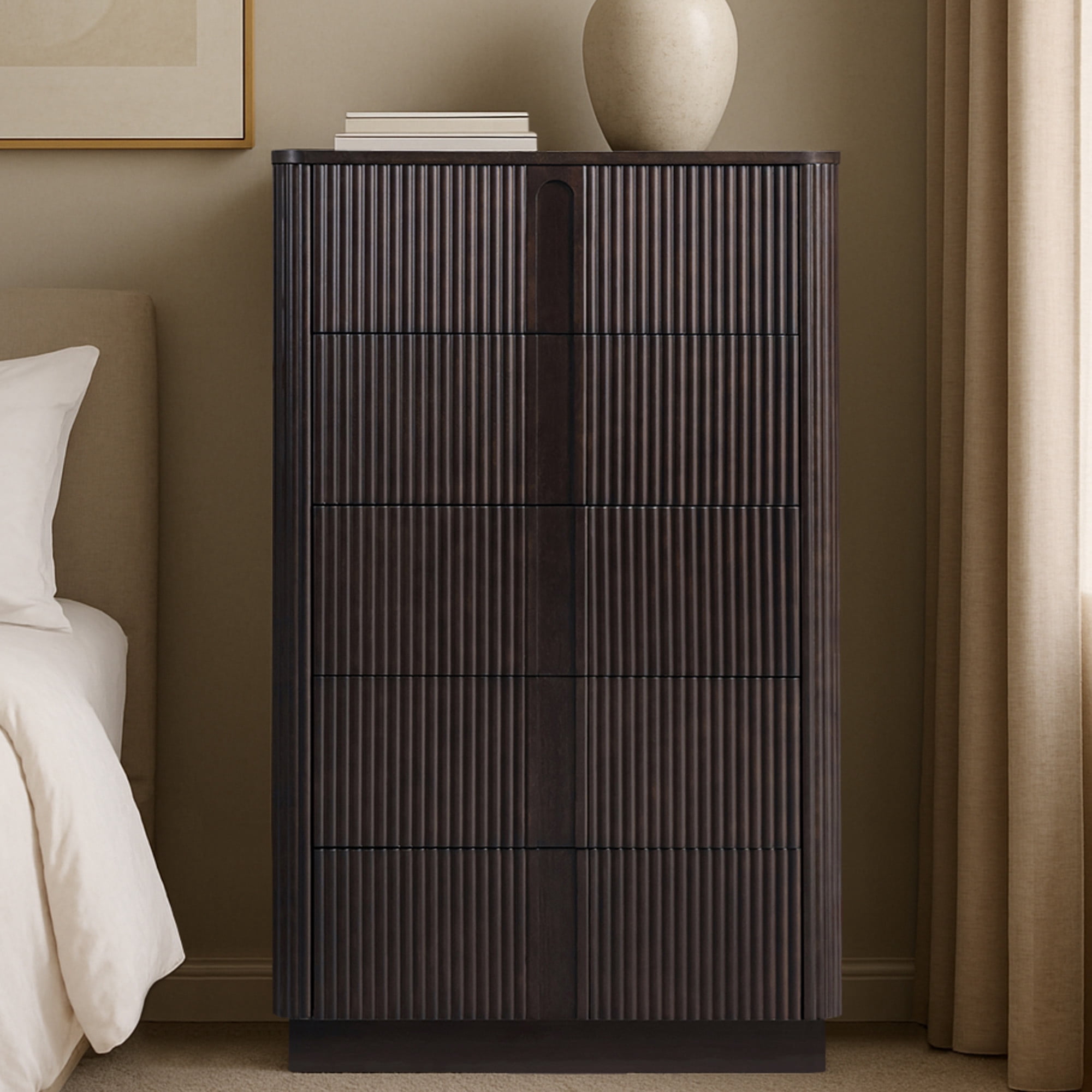 Teamson Home Potomac Modern 5-Drawer Dresser with Push-to-Open Storage, Soft Corners & Solid Wood Frame