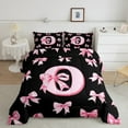 thumbnail image 2 of Castle Fairy Alphabet Bowknot 3-Piece Full Size Comforter Sets,Pink Bow Bedding Comforter Set,Monogrammed Letter Lightweight Bedding Sets,Luxury Girls Bedroom Decor,Reversible, 2 of 8