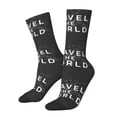 thumbnail image 2 of Uemuo Travel The World1 Pattern Women's Crew Socks, Soft Durable Breathable Moisture-Wicking with Odor Control Cotton socks, 2 of 9