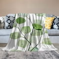 thumbnail image 2 of Pratyus Green Leaves Throw Blankets Cozy Soft Fuzzy Plush Home Decor Lightweight Blanket All Seasons 40x50in, 2 of 6