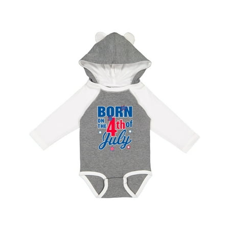 

Inktastic Born on The 4th of July Gift Baby Boy or Baby Girl Long Sleeve Bodysuit