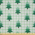 thumbnail image 2 of Ambesonne Green Xmas Fabric by the Yard Microfiber, Ornamental Pines Snows, 5 Yards, Pale Grey Dark Brown, 2 of 2