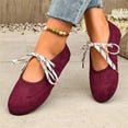 thumbnail image 4 of Willtoo Ballet Flats for Women with Bow, Comfortable Round Toe Shoes with Cross Straps, Slip On Mary Jane Fashion Flats Shoes Non-Slip Sole Lightweight Walking Shoes, 4 of 5