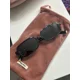 thumbnail image 4 of MIU MIU black rectangular frame with gold logo Women Sunglasses AUTHENTIC, 4 of 6