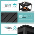 thumbnail image 6 of FUNDAZE Oversized HDPE Patio Furniture Sets, 2-Seater With Double-tier Table Outdoor Conversation Set | For Patio, Poolside, Backyard Use, Black Frame with Gray Cushion, 6 of 9