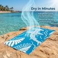 thumbnail image 6 of Unique Bargains Sand Free Soft Cartoon Beach Towel 2 Pack Light Green 63"x31", 6 of 8