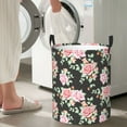 thumbnail image 5 of Sikiie Rose Flowers Print Round Dirty Clothes Basket, Waterproof Standing Foldable Storage Basket, for Laundry Room, Bedroom, Bathroom Storage-Medium, 5 of 6
