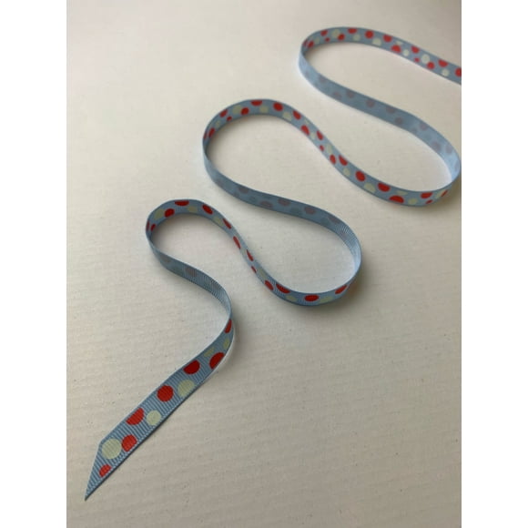 Polypropylene Grosgrain Ribbon, 0.375in x 100 yards, USA Dots For Crafts, Hair Bows, Gifts, and More