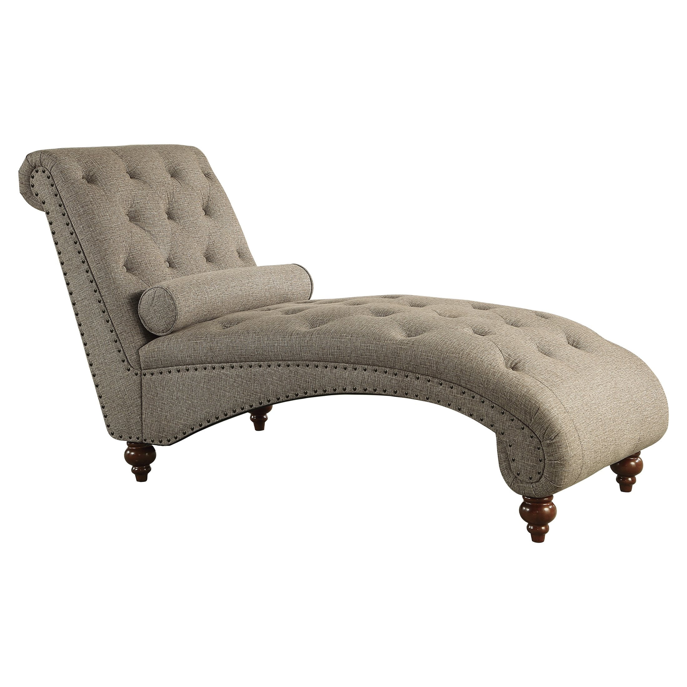 OakvillePark Gearhart Tufted Microfiber Chaise Lounge, Brown