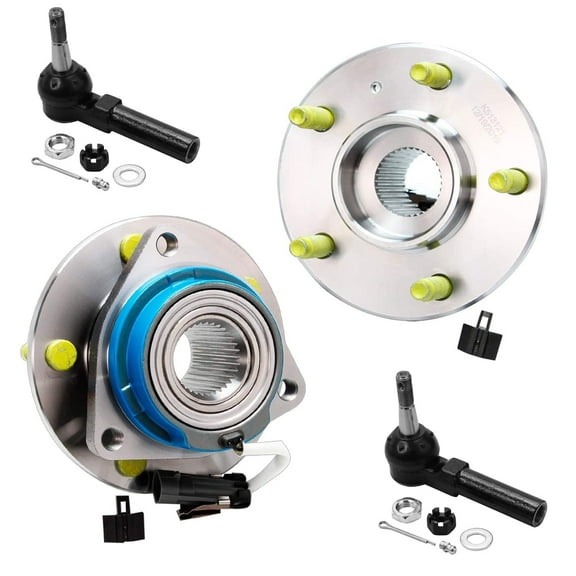 Detroit Axle - Front Wheel Bearing Hubs Kit for Chevy Impala Pontiac Grand Prix Buick Lacrosse Allure Regal Monte Carlo 2 Wheel Hub and Bearings 2 Outer Tie Rod Ends Replacement