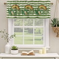 thumbnail image 3 of 2 Pack Valances for Windows, St Patrick's Day Window Valances for Living Room/Bedroom/Bathroom, Green Lucky Gnomes Retro Green White Stripes Light Filtering Kitchen Curtain Valance 42"W x18" L, 3 of 9