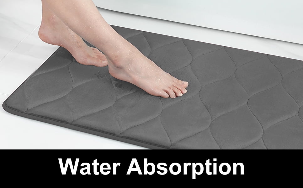 Yafa Home Fashion Memory Foam Bath Rugs Non-Slip Aqua Blue PVC, 2 Piece, Water Absorbent (2 Count)