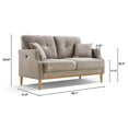 thumbnail image 2 of DEALTOPS Small Couch with 2 Pillows, 57'' Accent Loveseat Sofa, Comfy Gray Couch for Living Room, Bedroom, 2 of 7