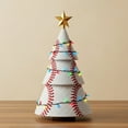 thumbnail image 4 of Football/Basketball Christmas Tree Decor, Fun Decorative Football - Tree Mashup with a Gold Star, Christmas Table Decorations Figurine Set Perfect for Indoor Desks, 4 of 6
