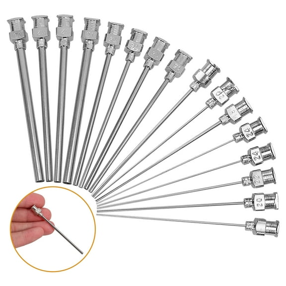 Milisten Silver Lab Dispensing Needle 16Pcs 2.4X0.22X0.11In