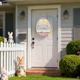 thumbnail image 5 of Wooden Easter Bunny Wall Hanging, Colorful Hand-Painted Easter Egg and Rabbit Sign for Home Door Party Decor, 5 of 5