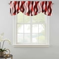 thumbnail image 2 of Red Striped Ombre Tie Up Valance Curtains for Windows, Kitchen Curtains Window Shades, Modern Red Moire Geometric Light Filtering Roman Curtain Valances for Bedroom/Bathroom/Cafe 42"x12", 2 of 9