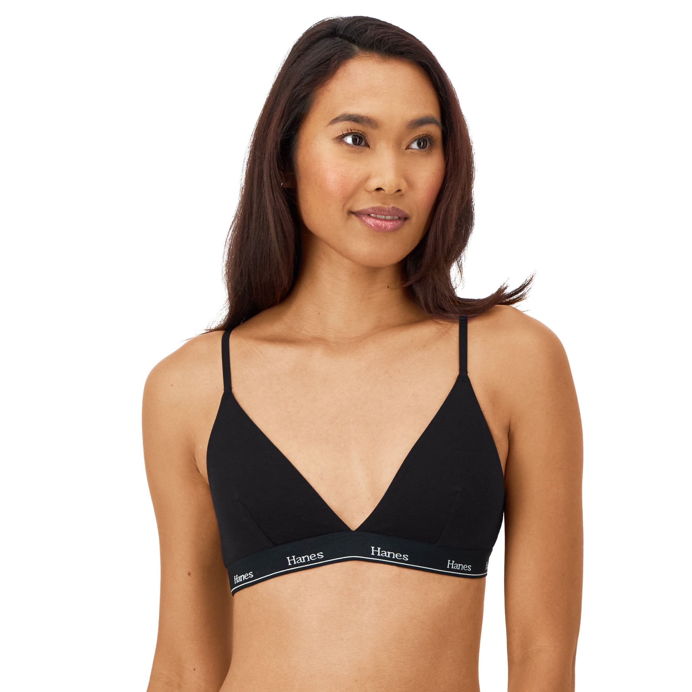 Hanes Originals Women's Stretch Triangle Bra, 2-Pack