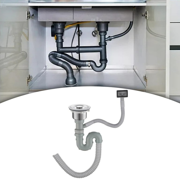 Kitchen Sink Drain Pipe Drain Tubing Pipe Sink Strainer Flexible