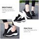 thumbnail image 5 of 1 par de zapatos deportivos tejidos, zapatos de ejercicio transpirables, zapatos de malla para exteriores (negro), 5 of 6