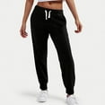 thumbnail image 2 of Womens Cotton Jogger Pants with Pockets Elastic Waist Casual Lounge Jogging Sports Tapered Leg Solid Sweatpants (3XL, Black), 2 of 7