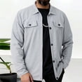 thumbnail image 2 of Abomasnow Men's Polar Fleece Shacket Long Sleeve Casual Snap Button Shirt Jacket with Pockets S-3XL, 2 of 8