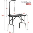 thumbnail image 2 of PRZL Foldable Pet Grooming Table - Professional Dog Cat Trimming Table w/Adjustable Arm/Noose 32 x 18 x 30 inch Maximum Capacity Up to 220lbs（Black）, 2 of 7