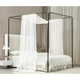 thumbnail image 2 of Canopy Curtains for Girls with LED Light King California King Bed Curtains Frame Bed,Valance Scarves Great for Bed,Windows,Wedding Parties(King,White), 2 of 9