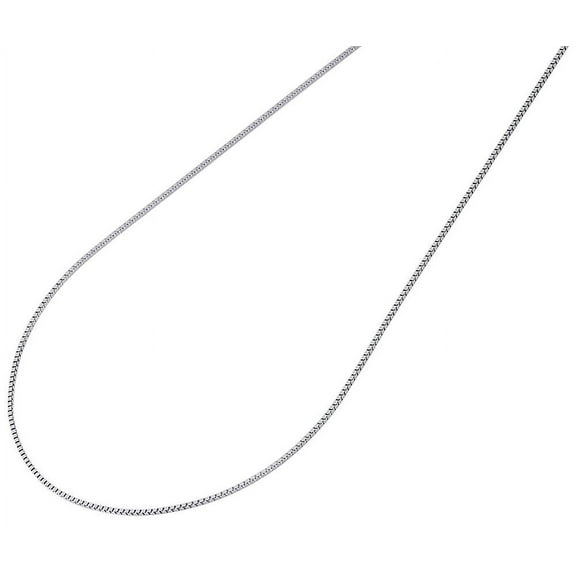 10K White Gold 0.50mm Box Link Chain Solid Unisex Necklace - 22" Length | JFL Diamonds & Timepieces