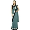 thumbnail image 7 of Atasi Georgette Designer Women's Solid Blue Saree With Unstitched Blouse Piece, 7 of 7