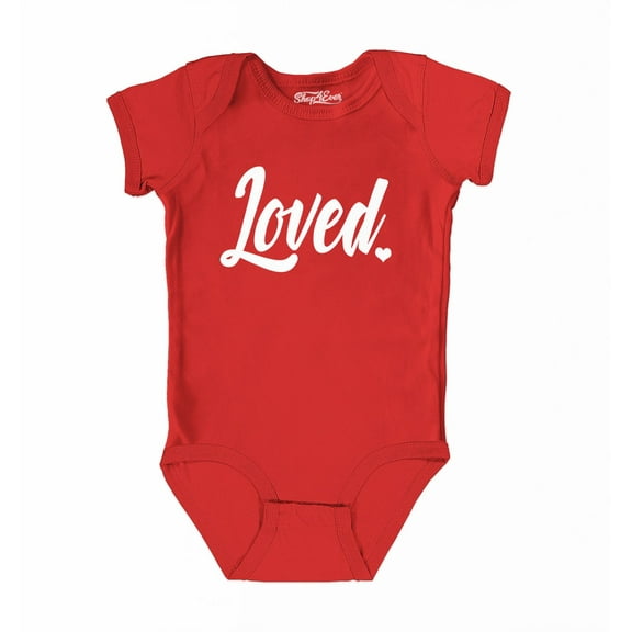 Shop4Ever Loved Heart Valentine's Day Baby's Bodysuit Infant Cotton Romper 24 Months Red