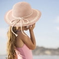 thumbnail image 5 of Sombrero de 51-52 cm de circunferencia, sombrero para niños, protector solar de verano, sombrero de playa, lazo de cuerda, sombrero para el sol, rosa, 5 of 5