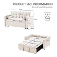 thumbnail image 4 of 3 in 1 Sleeper Sofa Bed,55" Modern Velvet Convertible Sofa Bed with Pull Out Bed,Futon Loveseat Sofa Bed with 2 Toss Pillows and Adjustable Backrest for Living Room Furniture,Beige, 4 of 7