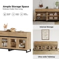 thumbnail image 6 of WAMPAT 94.5" Multifunctional Modern Sideboard Buffet Cabinet with 6 Glass Doors & 3 Drawers, Credenza & Coffee Bar Storage Cabinet for Living Room & Kitchen, 6 of 12