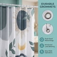 thumbnail image 2 of REGALWOVEN Leaf Print Shower Curtain, Bohemian Modern Waterproof Bathroom Shower Curtain Sets with 12 Plastic Hooks, Washable Grey Black 71"W x 71"L, 2 of 5