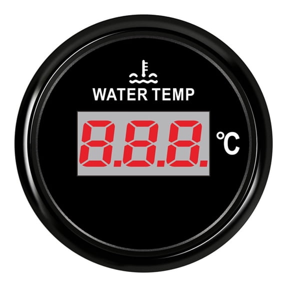 52mm Digital Water Temp Gauge LCD Water Temperature Gauge Temp Meter With Sensor 3/8 NPT Racing For Car Marine Boat ,Easy to Calibrate