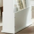 thumbnail image 5 of Kings Brand Furniture Narrow Side Table with Storage Shelf, Slim End Table with Magazine & Remote Holder, Small Space Bedside Table for Living Room or Bedroom, White, 5 of 6