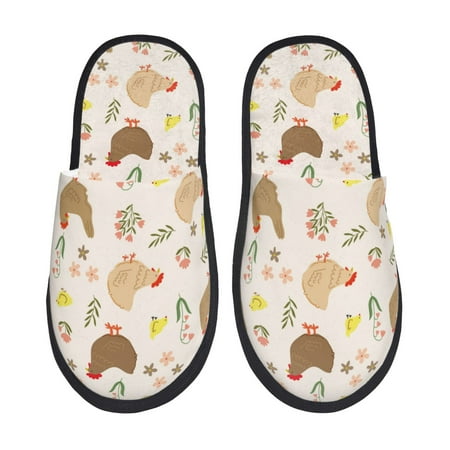 

Slippers for Women Men Hand Drawn Cute Chicken Flower Warm Womens Mens House Shoes Bedroom Slippers Fuzzy Memory Foam Slippers Winter House Indoor Shoes Aesthetic Dorm Slippers