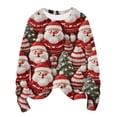 thumbnail image 2 of Craaazy Christmas Shirts For Women Colorful Santa Print Sweatshirt Crew Neck Long Sleeve Pullover Gifts For Women, 2 of 4