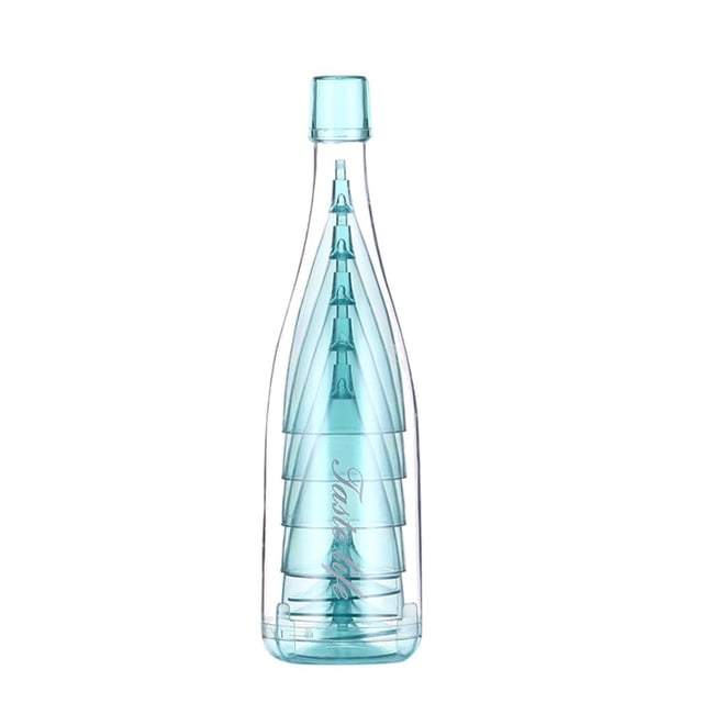 5 copas de champán extraíbles y reutilizables para cerveza, vino y mimosa que ahorran espacio. azul