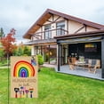 thumbnail image 4 of Welcome Butterfly Rainbow Garden Flags ,In This House We Believe Flag Love is Love Small Garden Banner Lesbian Bisexuals Pride LGBT Double Sided Home Outside Yard Decoration flag 12×18 inch, 4 of 6