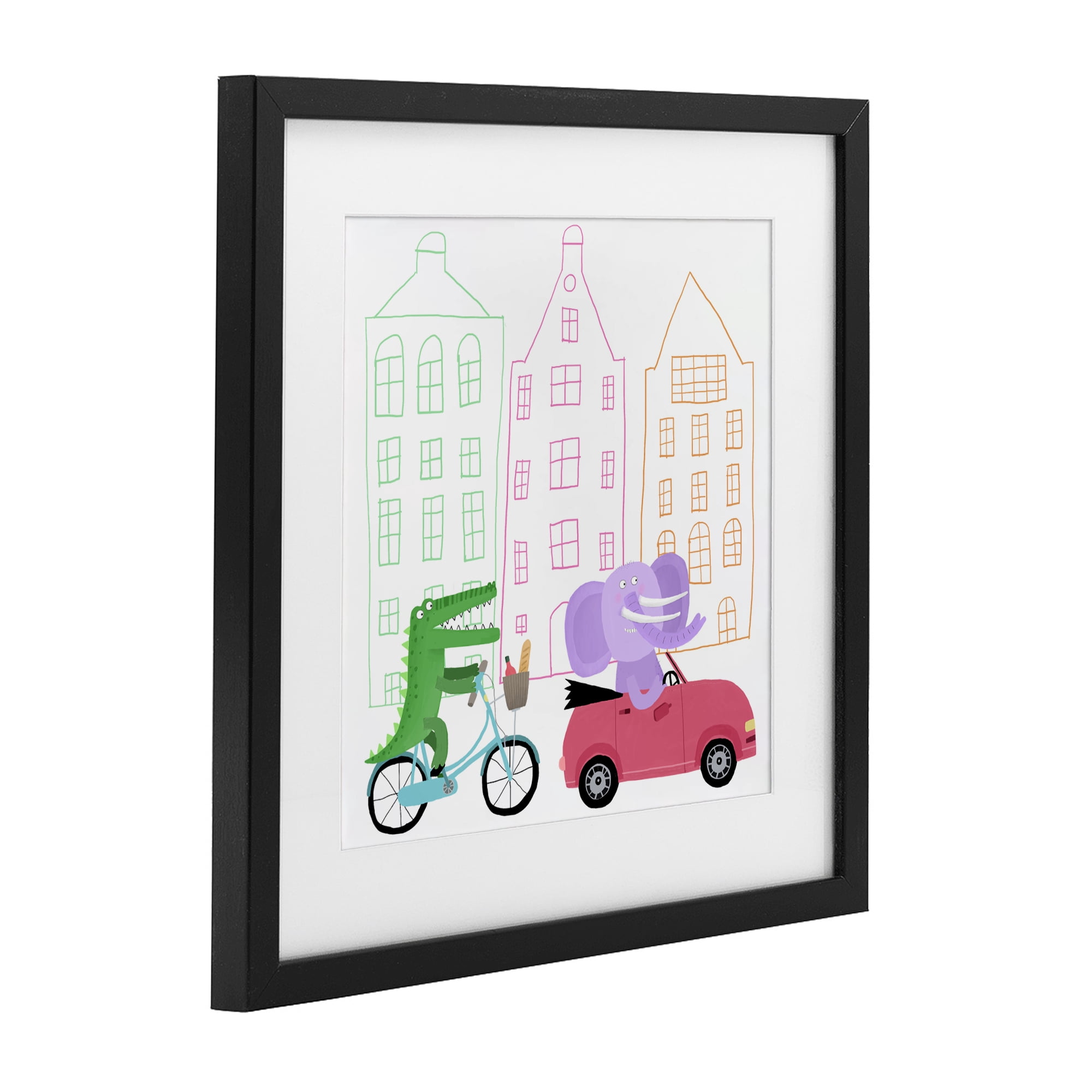 Stupell Industries Amsterdam Buildings & Animals Black Framed Print Under Glass, design by Carla Daly