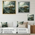 thumbnail image 4 of Designart "Crashed Plane in the Jungle in Green" Transportation Framed Wall Art - Green Plane Entryway Framed Wall Art, 4 of 6