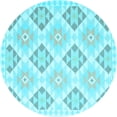thumbnail image 1 of Ahgly Company Indoor Round Southwestern Light Blue Country Area Rugs, 3' Round, 1 of 4