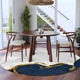 thumbnail image 4 of Navy Blue Gold Marble 6ft Round Rugs, Modern Abstract Marble Crack Texture Non-Slip Area Rugs for Living Room Bedroom Kitchen, Soft Low Pile Dining Room Kicthen Circle Carpet, Indoor Floor Rug, 4 of 9