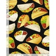 thumbnail image 2 of Timeless Treasures Food Tacos Tossed Black 100% Cotton Fabric by The Yard, 2 of 2