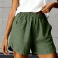 thumbnail image 2 of Women's Plus Size Casual Shorts with Pockets Elastic Waist Cotton Summer Beach Vacation, 2 of 9