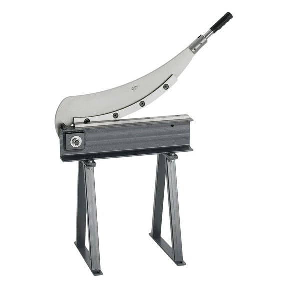 KFFKFF Manual Guillotine Shear, 20-inch Bed Width Benchtop Cutter, Hand-Operated Plate Shear for Metal Sheet Processing, Made of Q235 Material, High Precision, Includes Stand